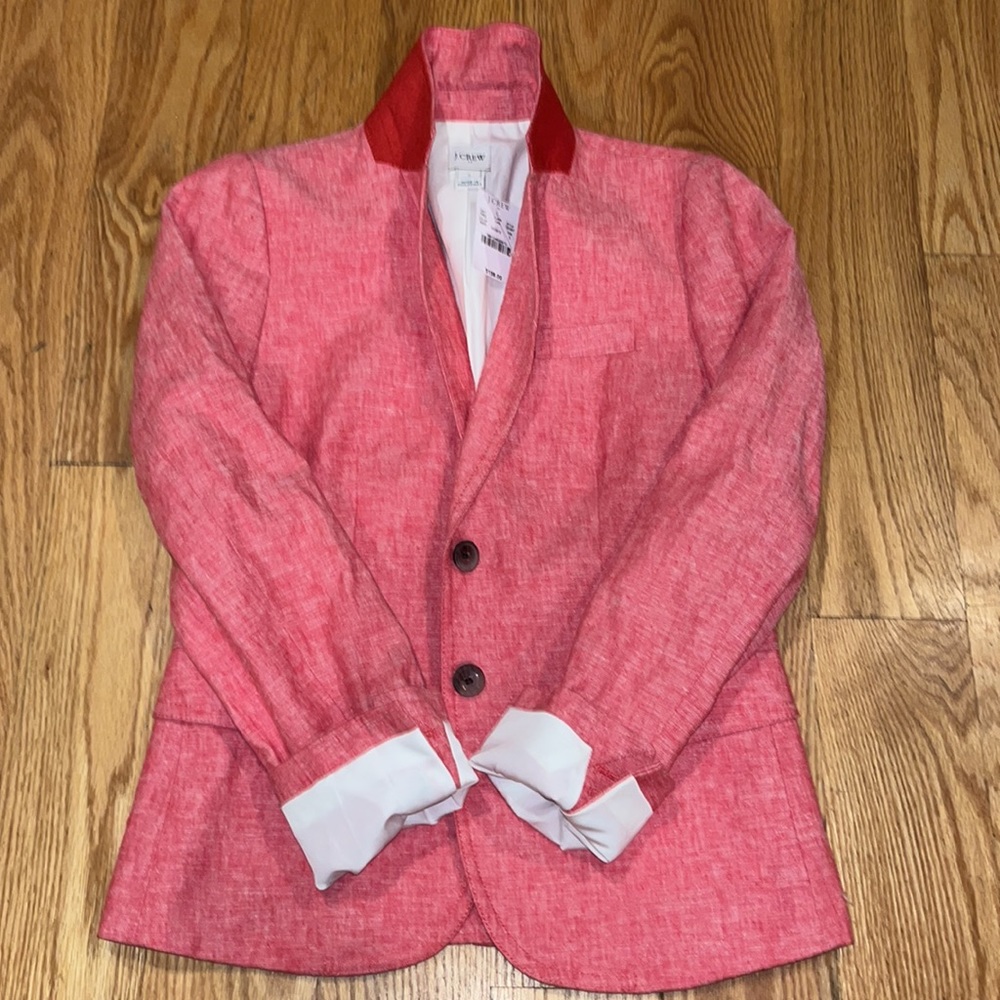 NWT J. Crew Linen Pink Blazer